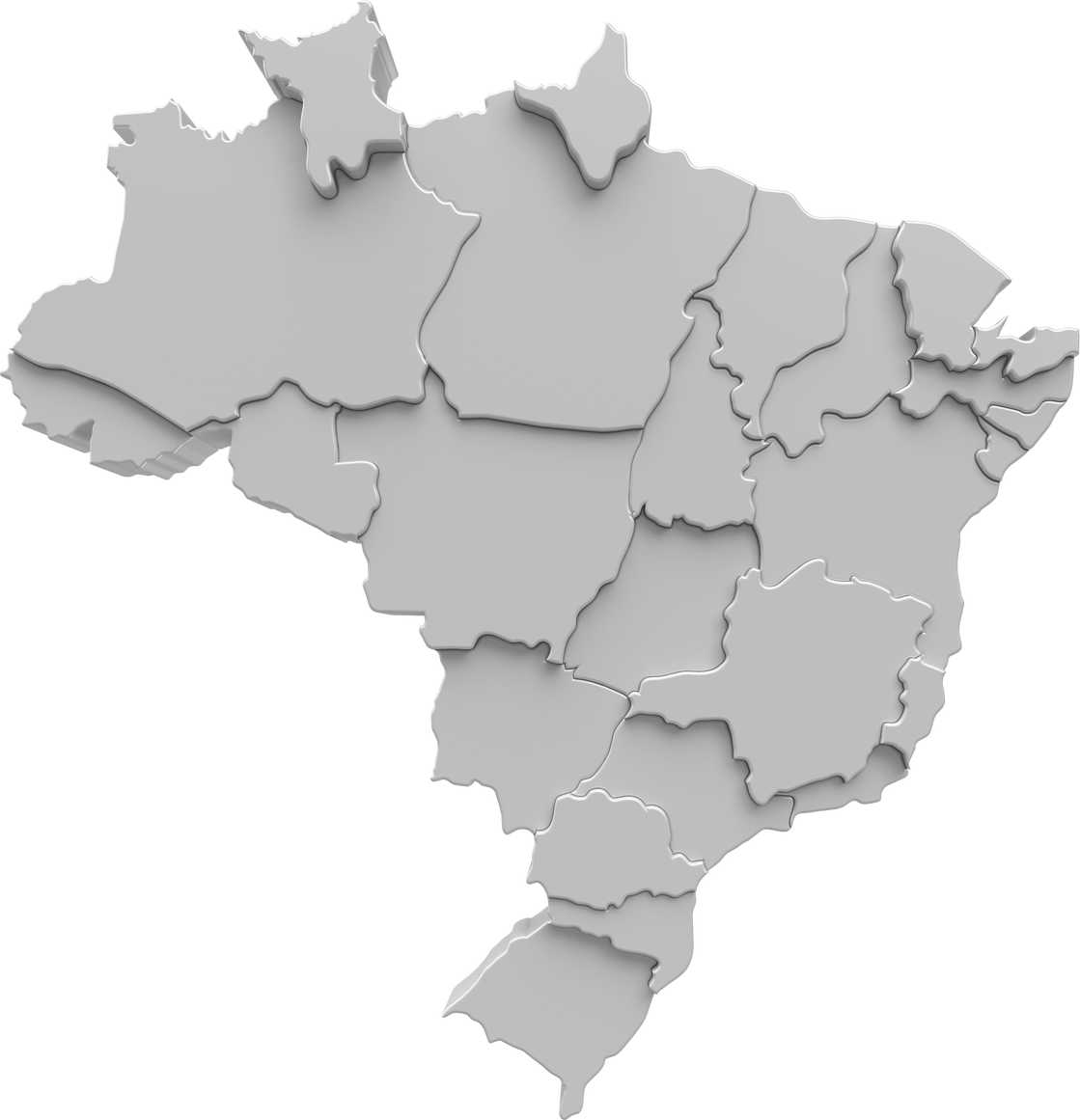 map brazil in 3d render