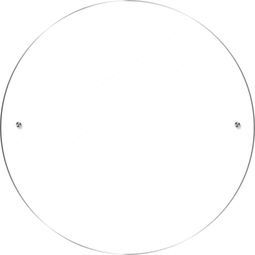 Transparent circle Glass wall sign